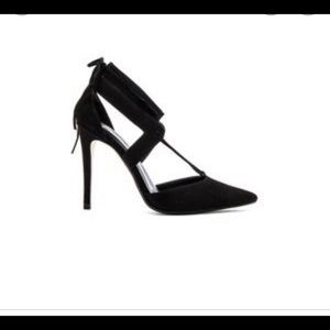Raye Black Suede lace up pump size 40